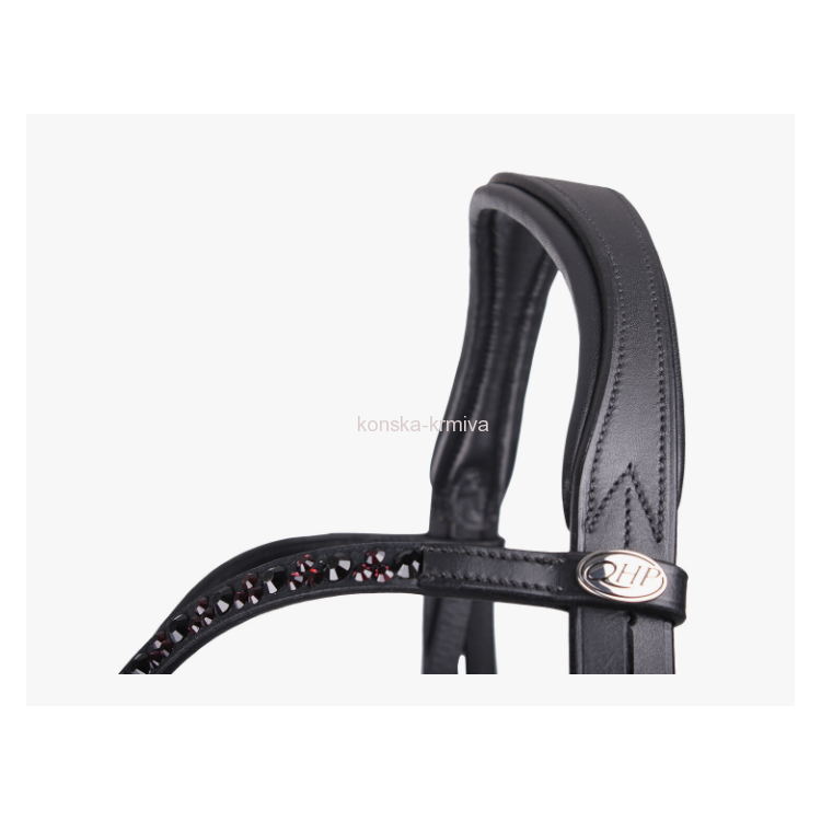 Kožená uzdečka QHP CHIANTI black/burgundy